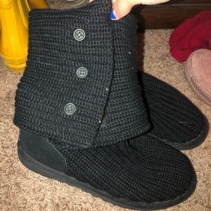 Knit black button uggs!